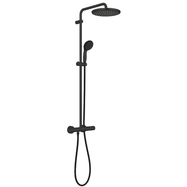 Coloana dus cu baterie si termostat Grohe Vitalio Start System 250, negru mat