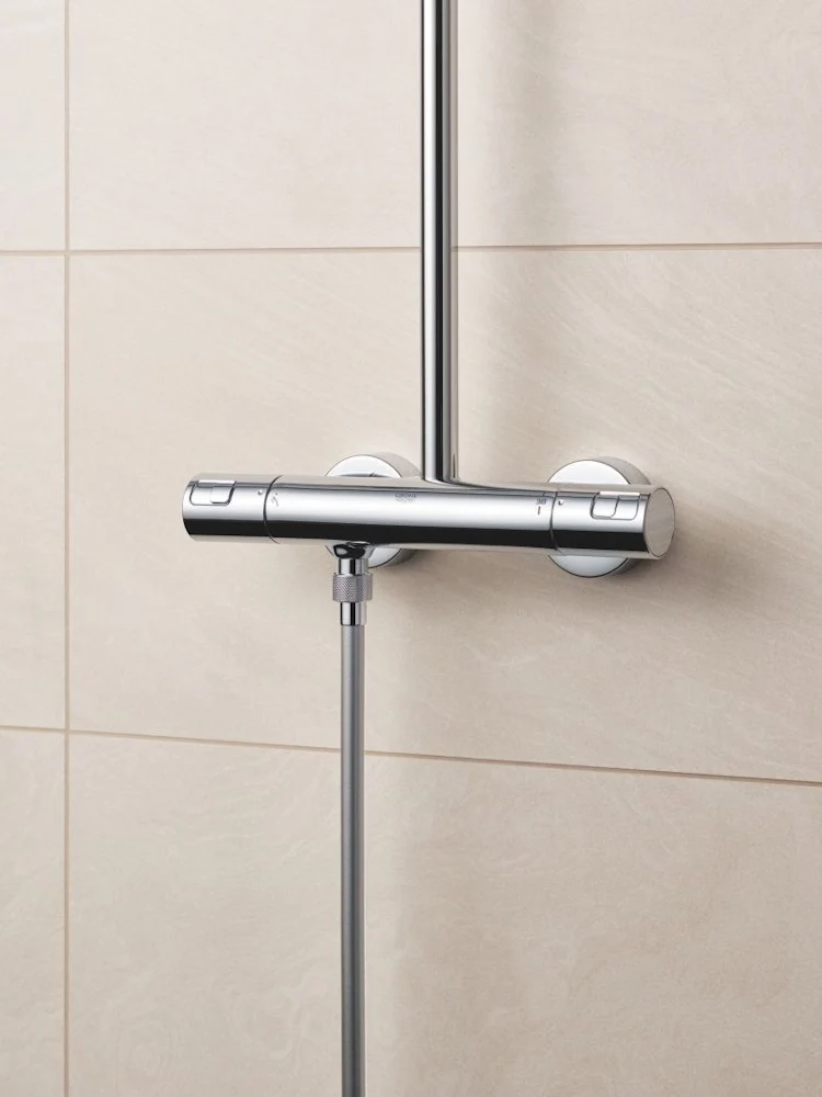 Coloana dus cu baterie si termostat Grohe Vitalio Start System 250 Cube