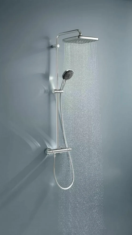 Coloana dus cu baterie si termostat Grohe Vitalio Start Cube 250, crom