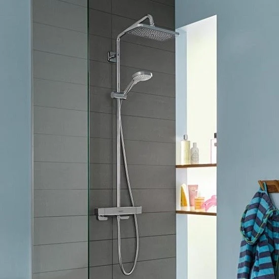 Coloana dus cu baterie si termostat Hansgrohe Croma E280 1 jet, Cool Contact