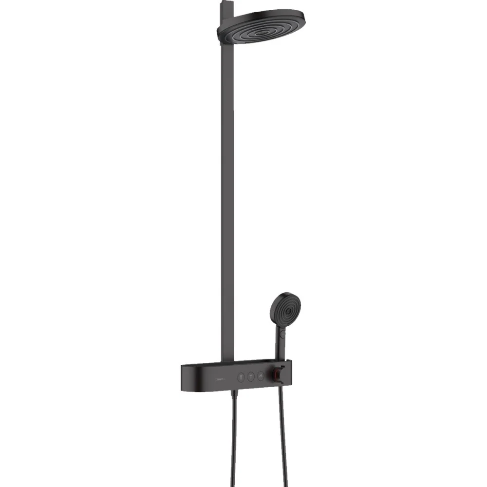 Coloana dus cu baterie si termostat Hansgrohe Pulsify S Showerpipe 260, negru mat