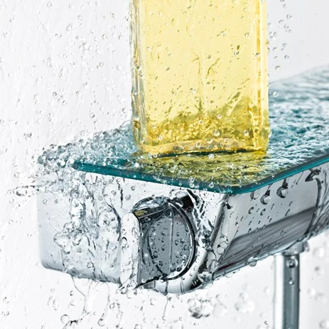 Coloana dus cu baterie si termostat Hansgrohe Raindance Select E 360, alb