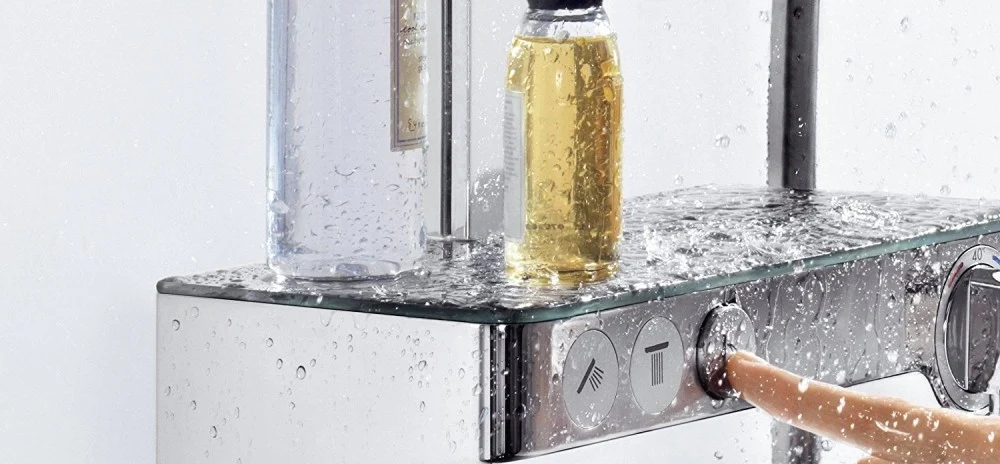 Coloana dus cu baterie si termostat Hansgrohe Raindance Select E 300 3jet ST