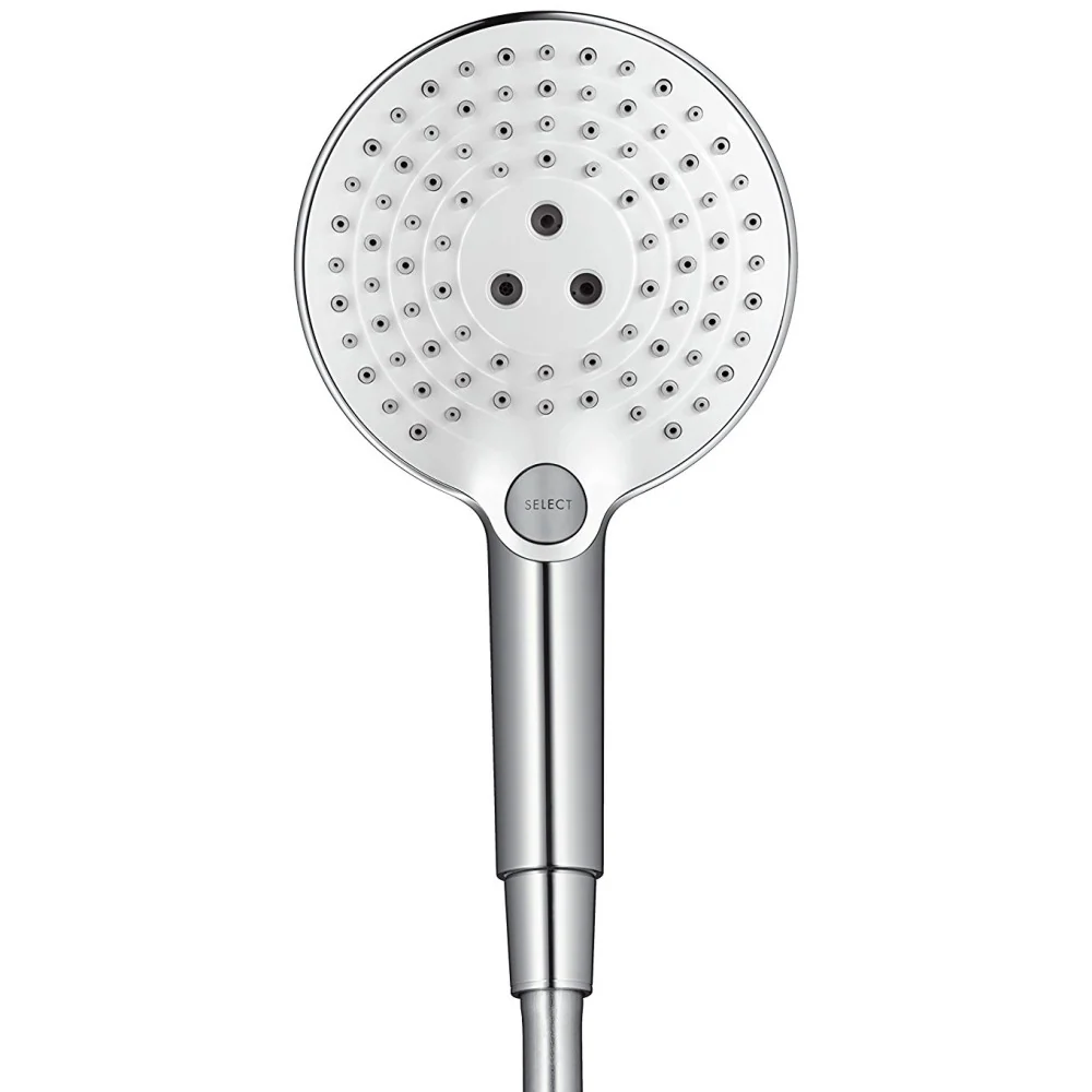 Coloana dus cu baterie si termostat Hansgrohe Raindance Select S 300 2jet, alb/crom