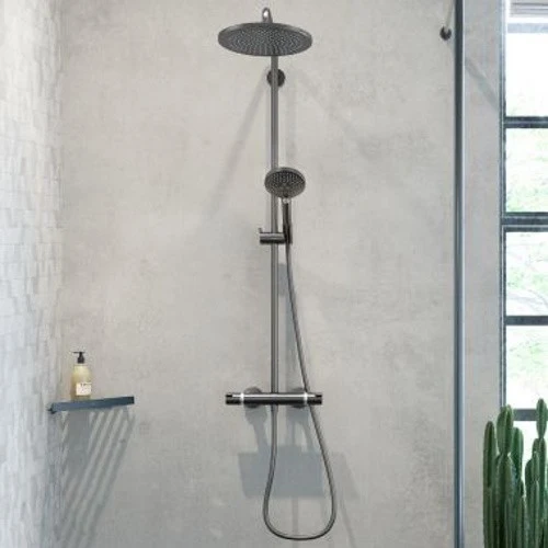 Coloana dus cu baterie si termostat Hansgrohe Raindance Select S 240, antracit mat