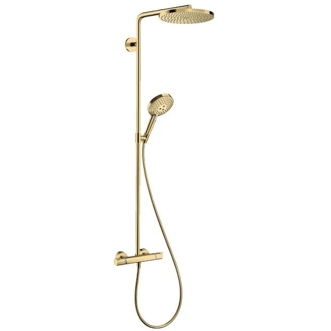 Coloana dus cu baterie si termostat Hansgrohe Raindance Select S 240, auriu lucios
