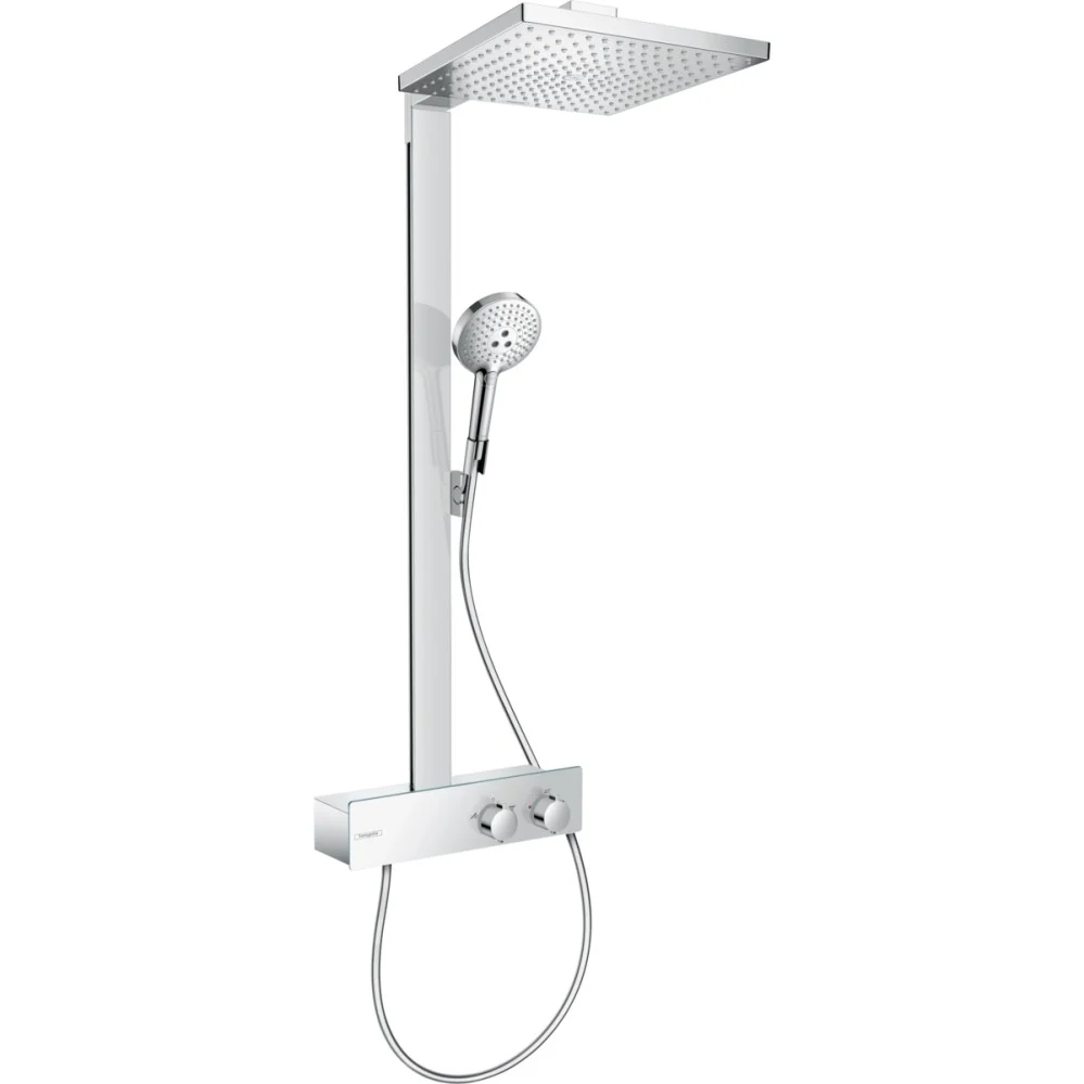 Coloana dus cu baterie si termostat Hansgrohe Raindance E 300, Shower Tablet