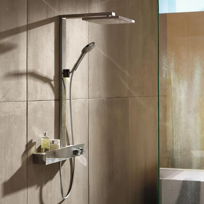 Coloana dus cu baterie si termostat Hansgrohe Raindance E 300, Shower Tablet