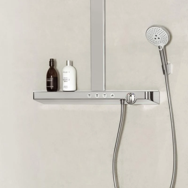 Coloana dus cu baterie si termostat Hansgrohe Rainmaker Select 460 3jet, alb/crom