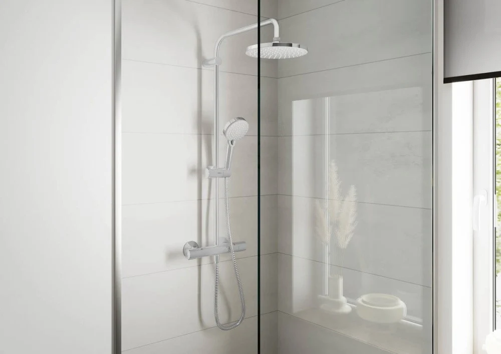 Coloana dus cu baterie si termostat Hansgrohe Vernis Blend