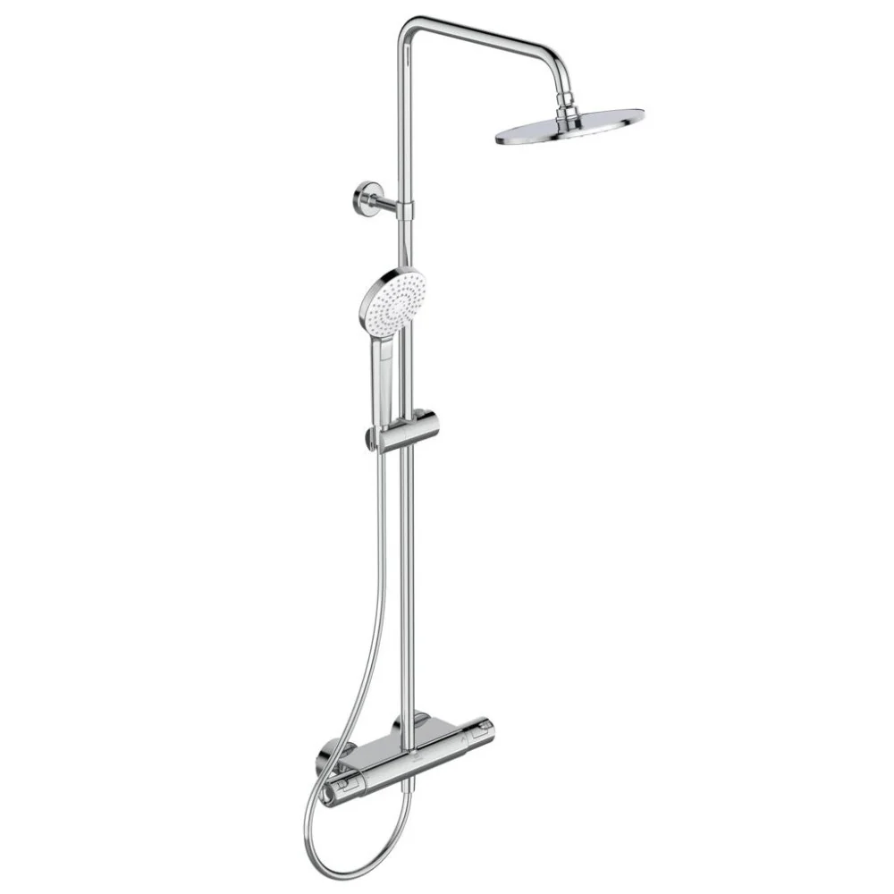 Coloana dus cu baterie si termostat Ideal Standard CeraTherm T50, si polita