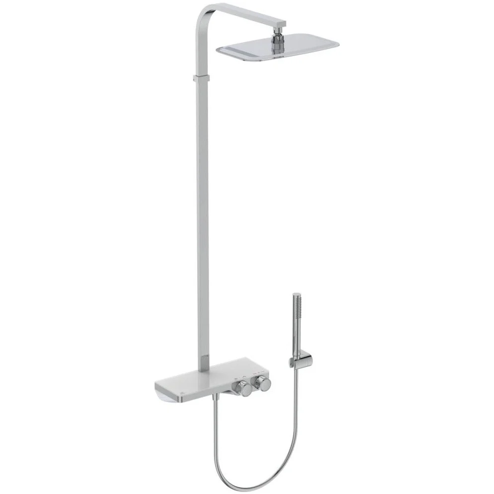 Coloana dus cu baterie si termostat Ideal Standard CeraTherm S200, si cap dus 30x20 cm