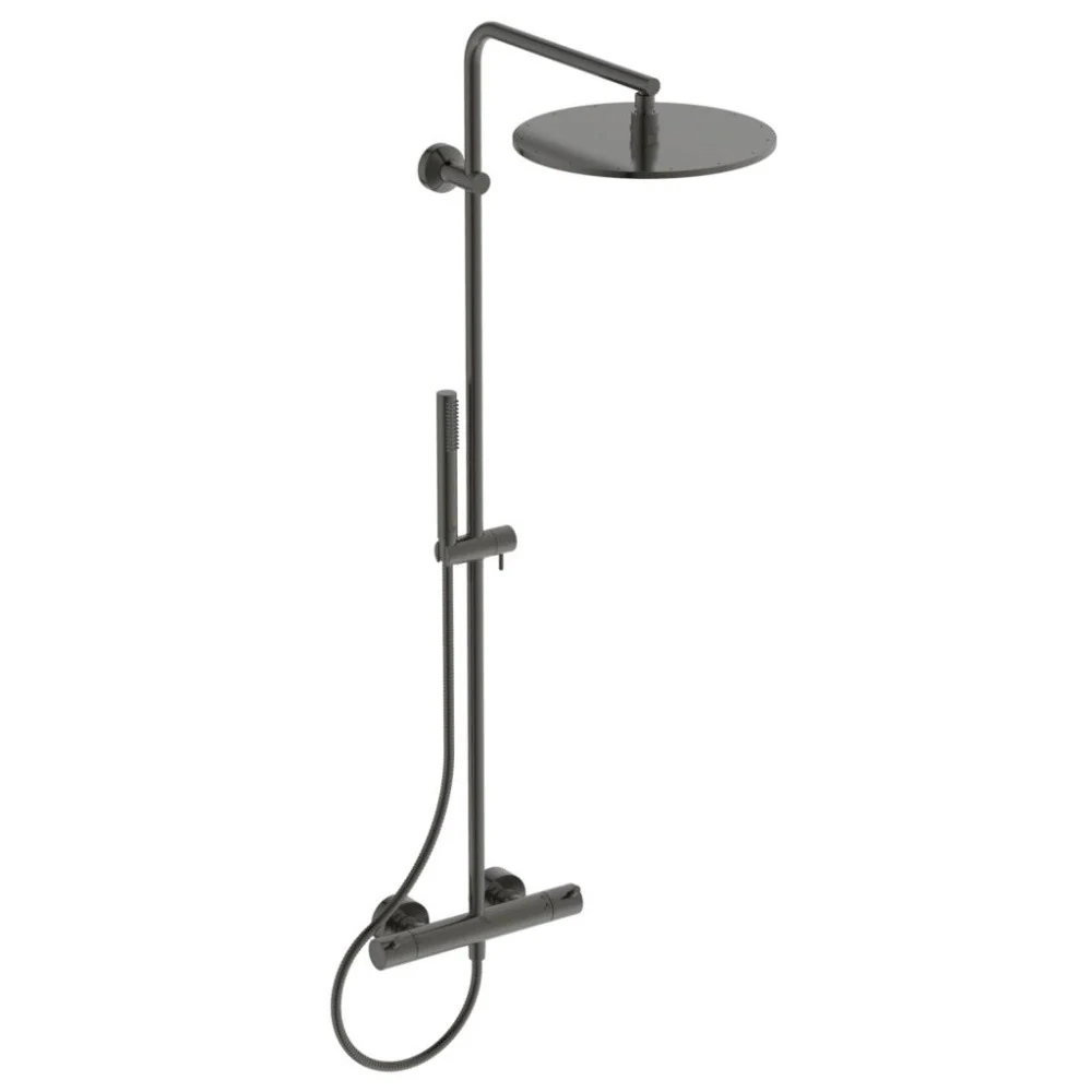 Coloana dus cu baterie si termostat Ideal Standard CeraTherm T125, gri inchis (magnetic grey PVD)