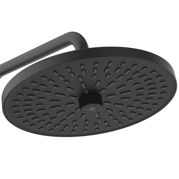 Coloana dus cu baterie si termostat Ideal Standard CeraTherm T25, si cap dus rotund Ø26 cm, negru mat (silk black)