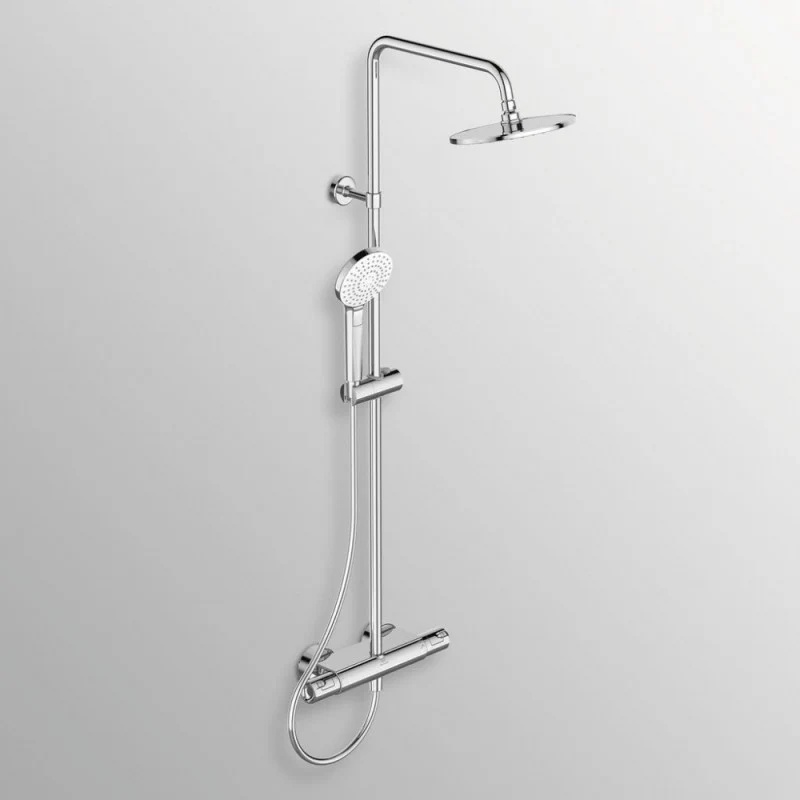 Coloana dus cu baterie si termostat Ideal Standard CeraTherm T50, si polita