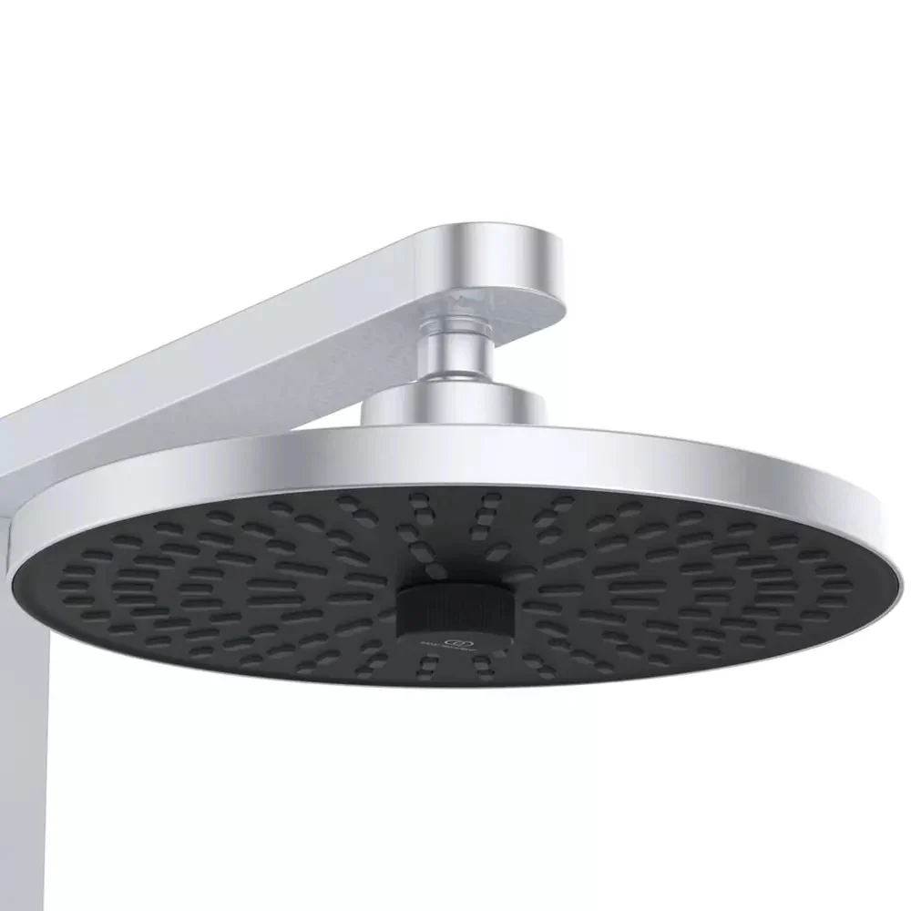 Coloana dus cu baterie si termostat Ideal Standard Ceraflow Alu+ si doua rafturi, argintiu mat (silver)