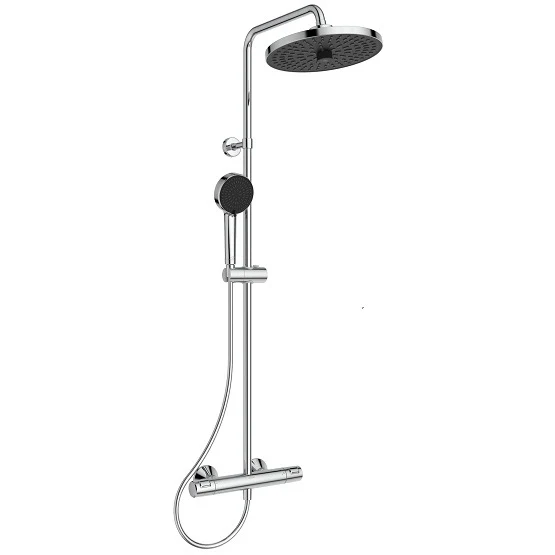 Coloana dus cu baterie si termostat Ideal Standard CeraTherm T25, si cap dus rotund Ø26 cm, crom