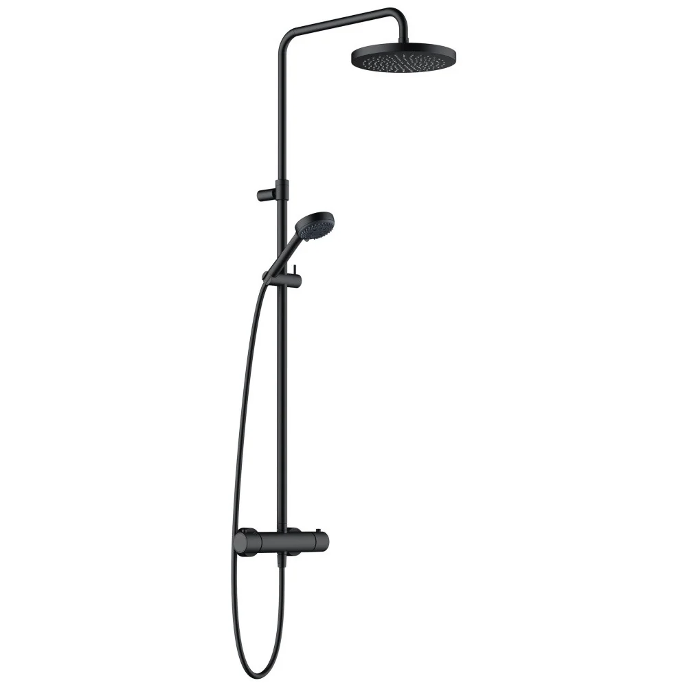 Coloana dus cu baterie si termostat Kludi Logo Dual, negru mat