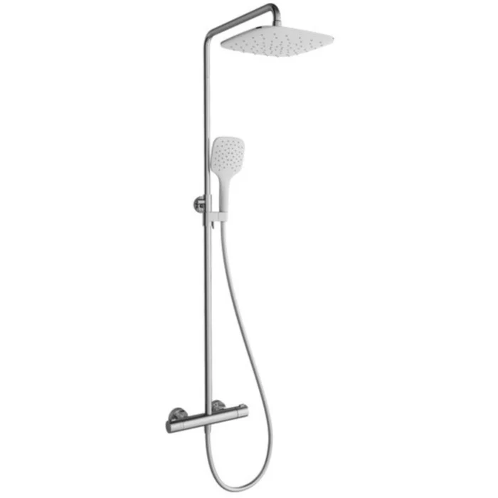 Coloana dus cu baterie si termostat Ravak Termo 300, alb/crom