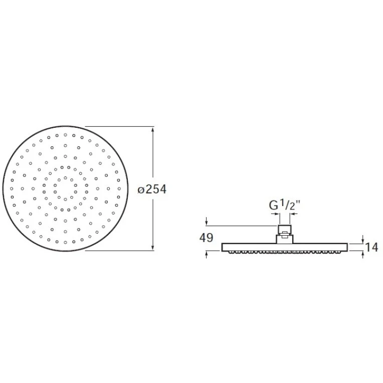 Coloana dus cu baterie si termostat Roca Deck, cap dus Ø25 cm