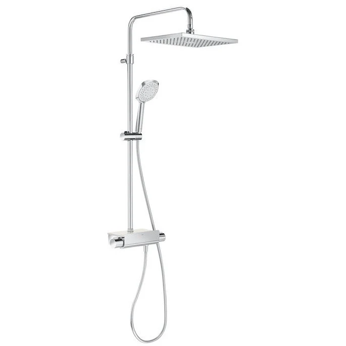 Coloana dus cu baterie si termostat Roca Deck, cap dus 36x24 cm