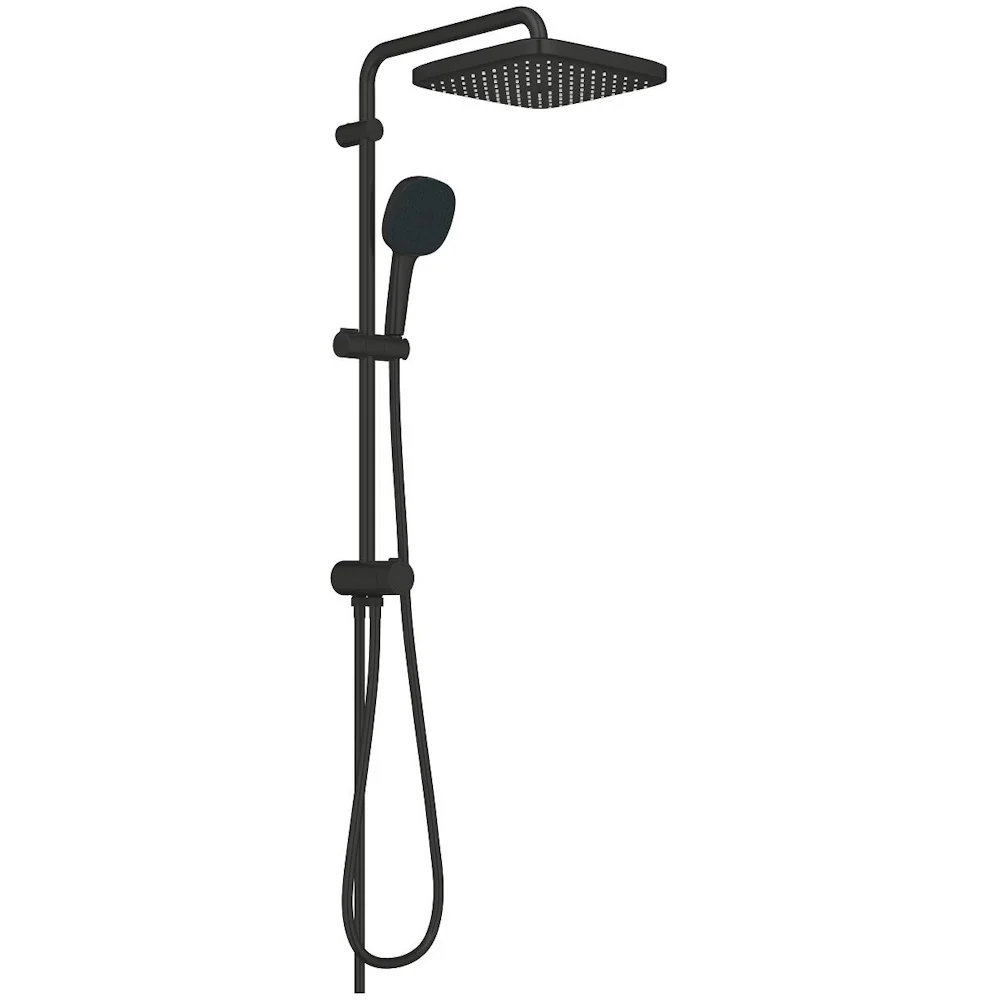 Coloana dus fara baterie Grohe Tempesta System 250 Cube, negru mat