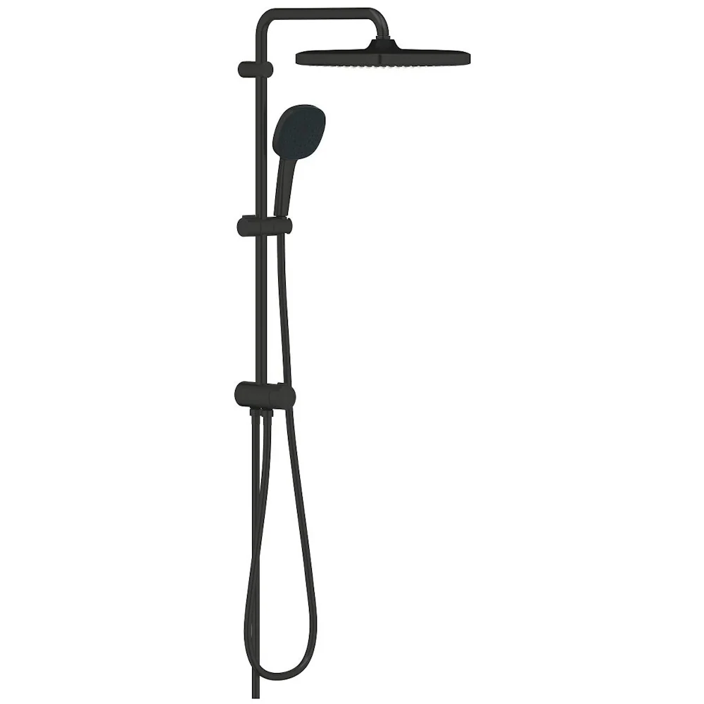 Coloana dus fara baterie Grohe Tempesta System 250 Cube, negru mat