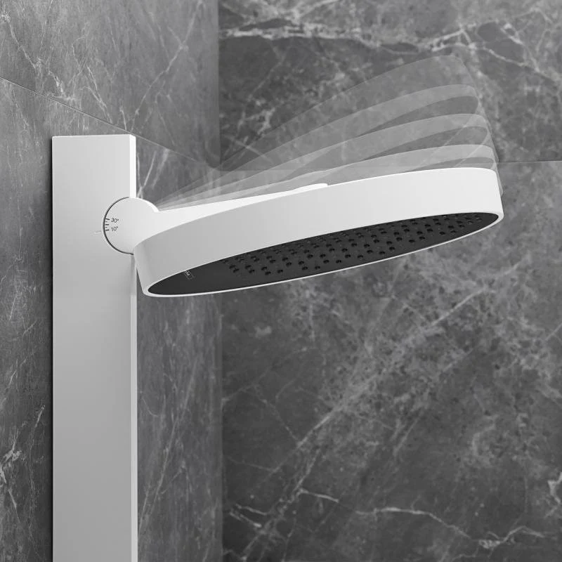 Coloana dus fara baterie Hansgrohe Rainfinity, cu 2 polite, alb mat