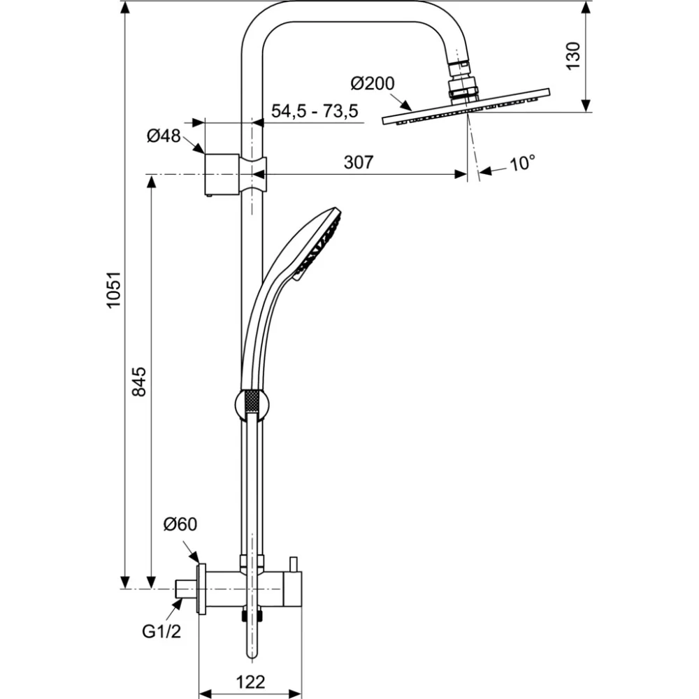 Coloana dus fara baterie Ideal Standard IdealDuo