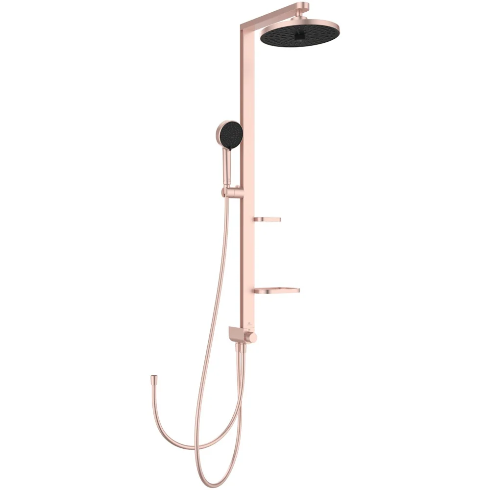 Coloana dus fara baterie Ideal Standard Alu+ si doua rafturi, auriu roze (rose mat)
