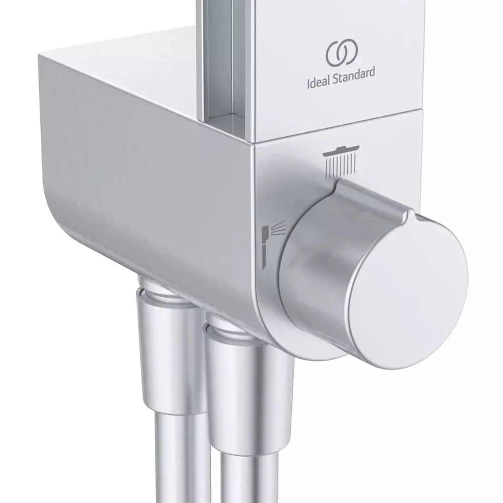 Coloana dus fara baterie Ideal Standard Alu+ si doua rafturi, crom mat