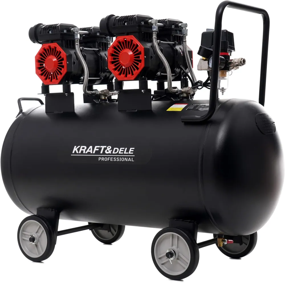Compresor Aer Silentios fara Ulei 3000W 100L 8bar, Kraft&Dele KD1387