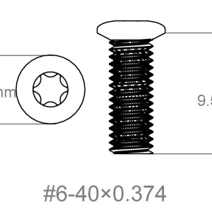 Set de șuruburi 3 buc | 6-40x0.374" [T10]