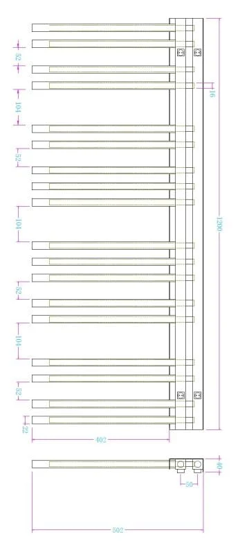Radiator calorifer Arezzo Design portprosop BLACK LINE 1200x502x85 mm negru mat