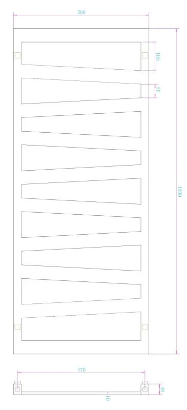 Radiator calorifer Arezzo Design portprosop DIAGONAL BLACK 1200x500x90 mm negru mat