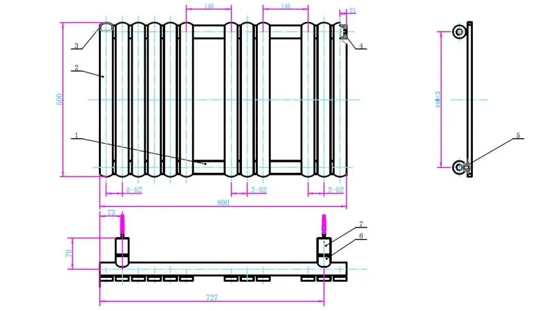 Radiator calorifer Arezzo Design portprosop FLAT BLACK 800x500mm negru mat