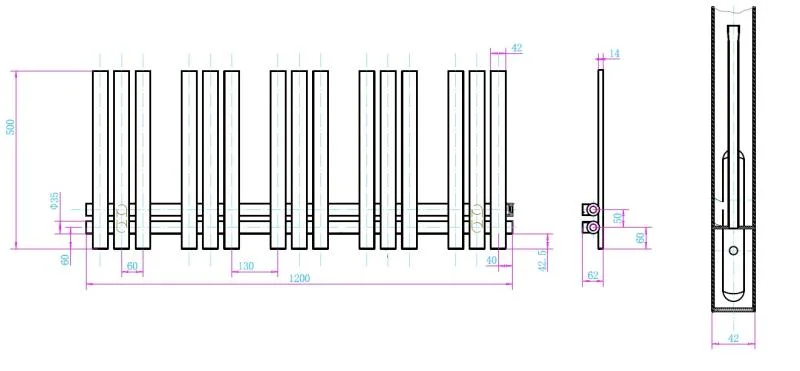 Radiator calorifer Arezzo Design portprosop HORIZONT WHITE SLIM 1200x500mm – alb