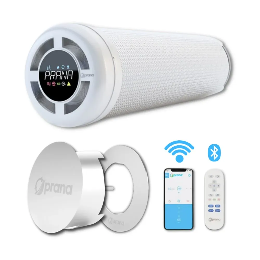 Recuperator Prana 150 ERP Premium Plus WI-FI cu inel decorativ si capac antivant
