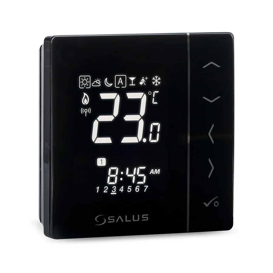 Termostat RF cu baterii (negru), Salus