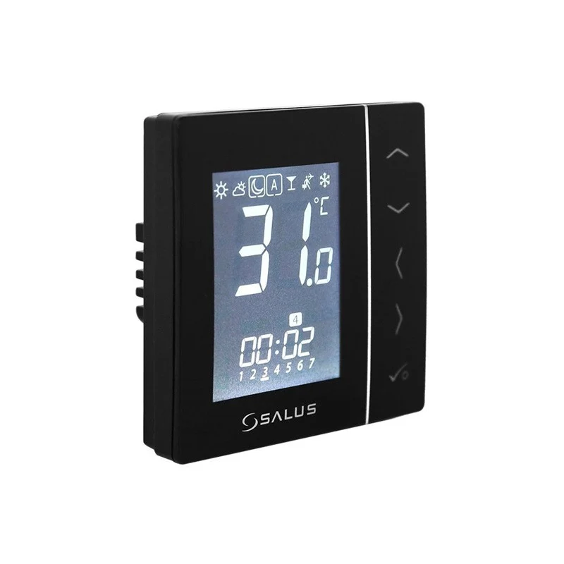 Termostat programabil negru, montaj doza, butoane tactile (compatibil cu senzor de pardoseala), Salus