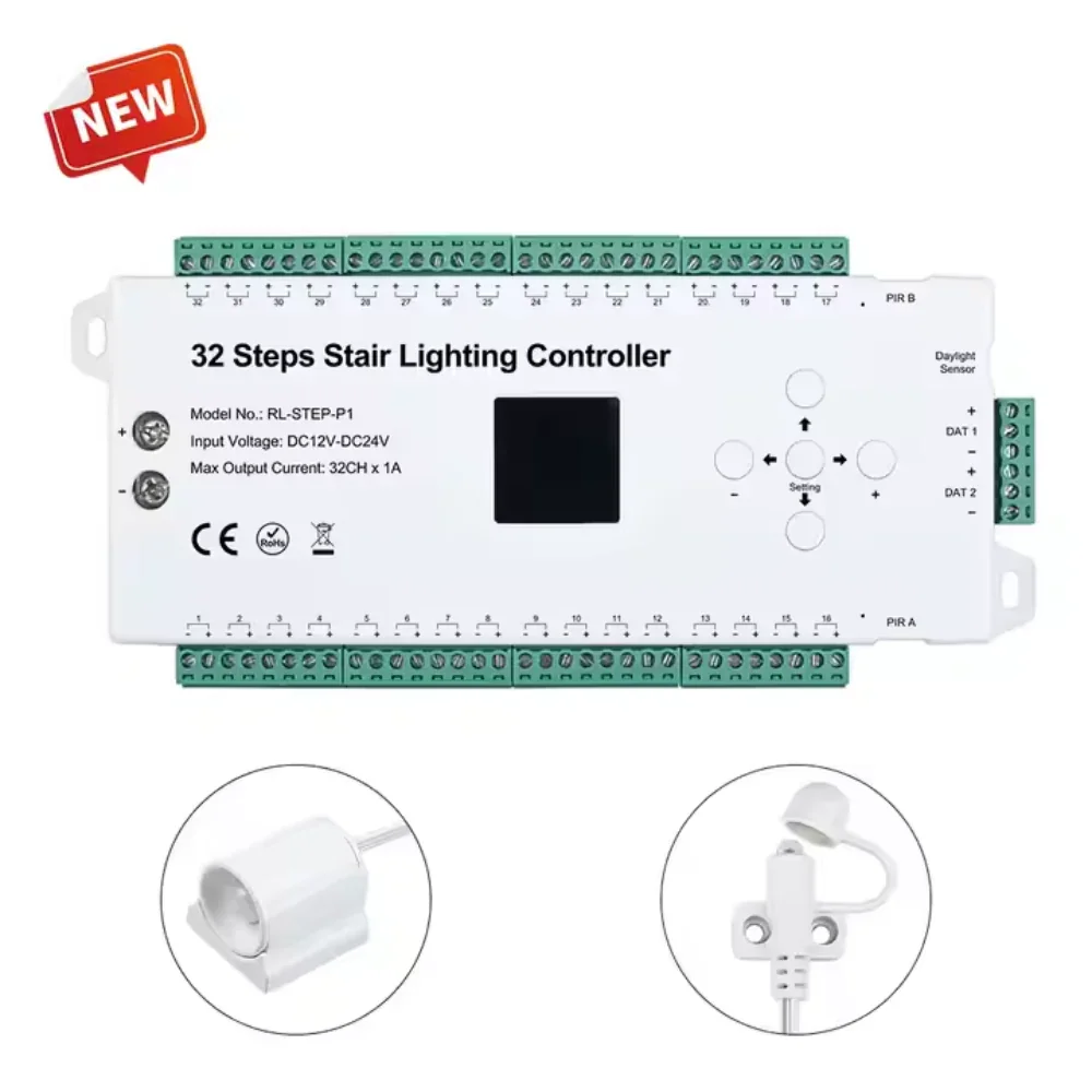 Controler Iluminat Inteligent Pentru Scari, 32 Trepte cu 2 Senzori