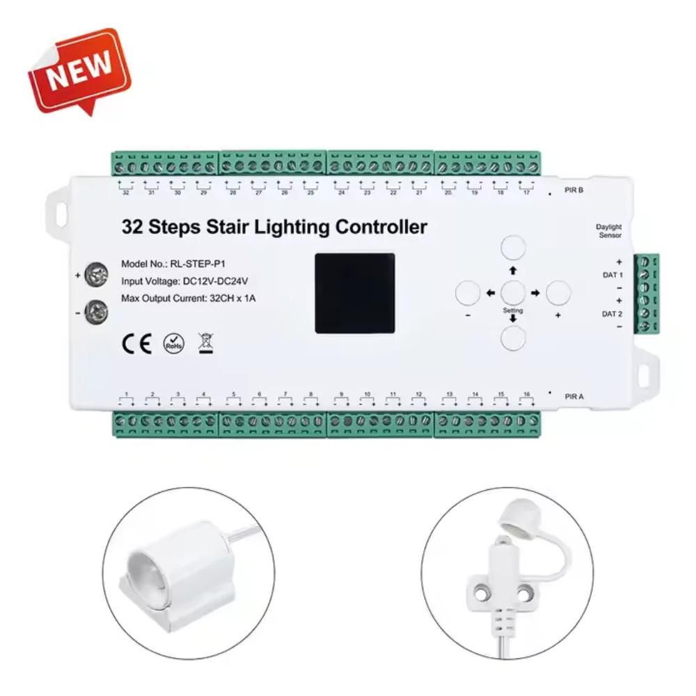 Controler Iluminat Inteligent Pentru Scari, 32 Trepte cu 2 Senzori