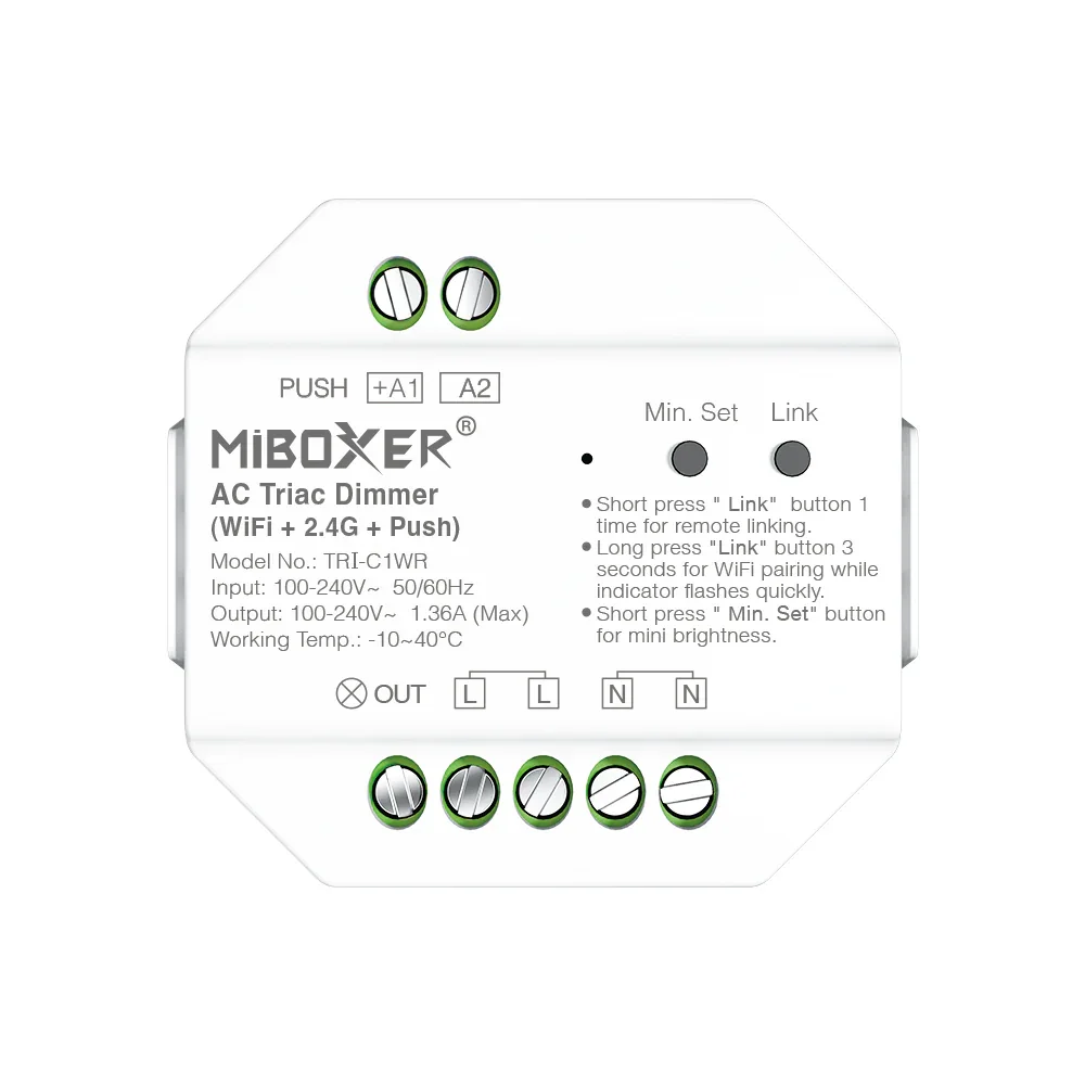 Dimmer triac RF WIFI MIBOXER MONO 100-240V AC 1.36A TRI-C1WR