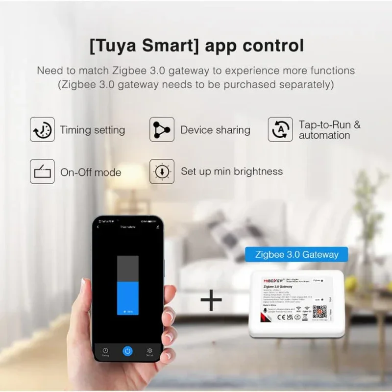 Dimmer triac Zigbee 3.0+2.4G+Push 300W, TRI-C1ZR