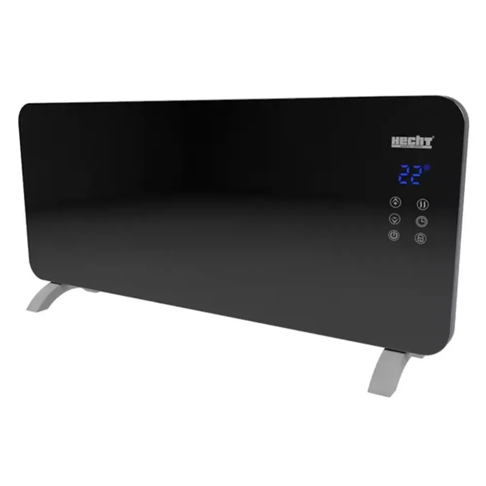 Încălzitor Electric cu Convecție Hecht 3522, 2000W, Panou Sticlă Neagră, Telecomandă, Montaj Perete/Stand