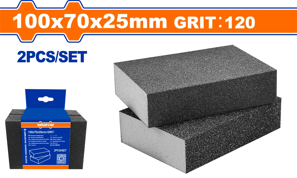 Set 2 bureti abrazivi pentru metal, lemn Wadfow, 100x70x25mm, granulatie P120