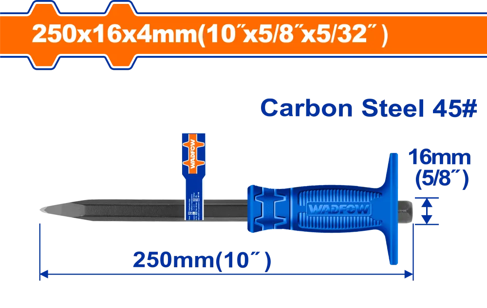 Dorn zidarie Wadfow, otel carbon, dimensiuni 250x16x4mm