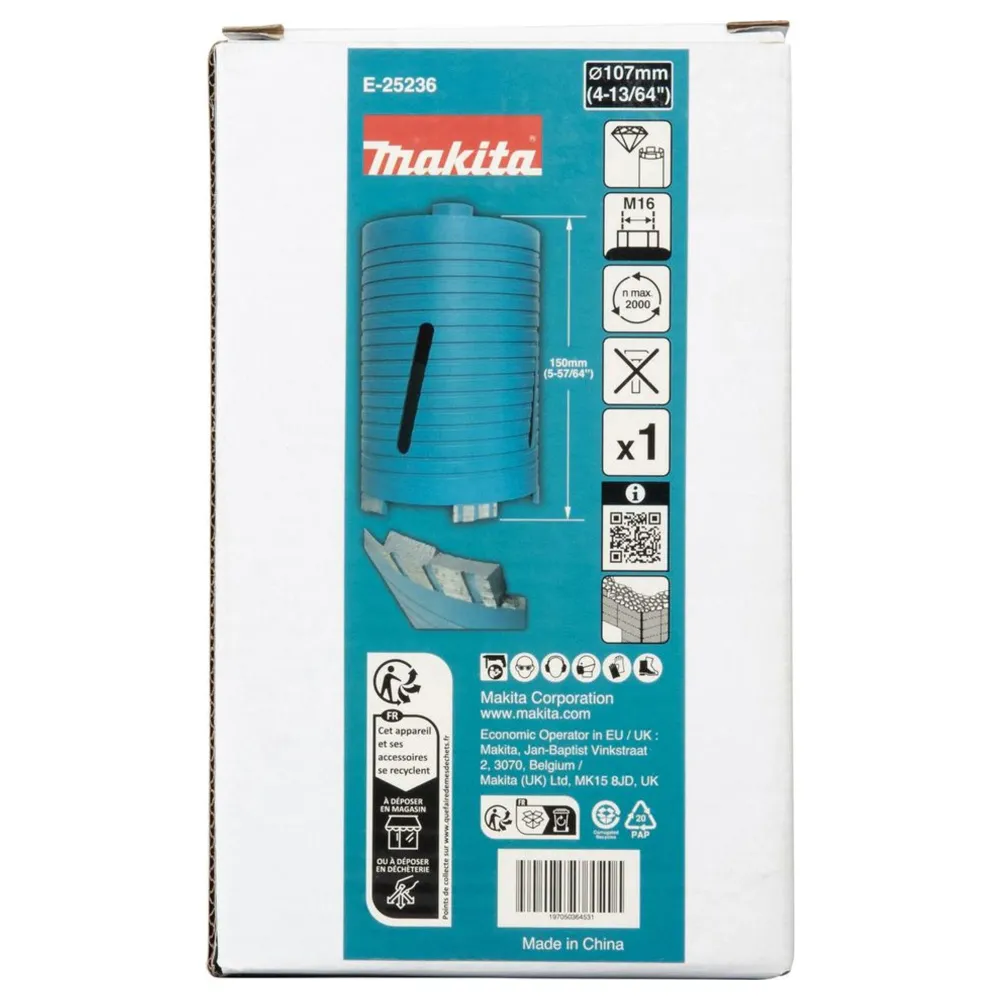 Coroana de diamant Makita E-25236 107mm M16 Uscat