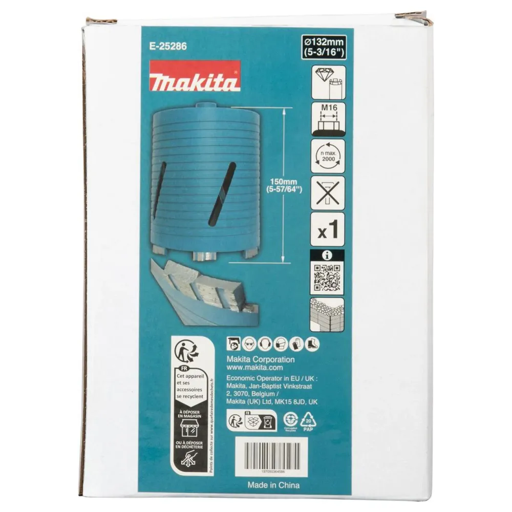 Coroana de diamant Makita E-25286 132mm M16 Uscat