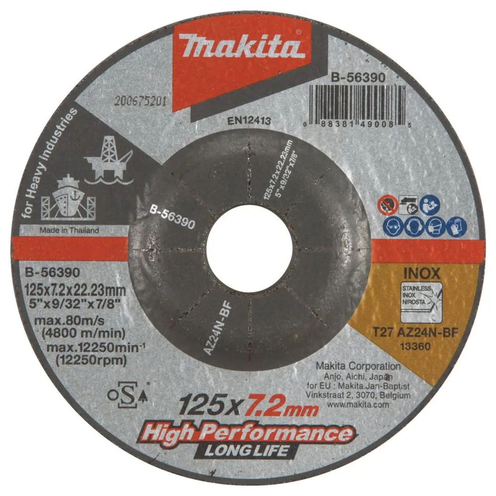 Disc de șlefuit din oțel inoxidabil Makita B-56390 125mm AZ24N
